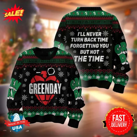 Greenday Not The Time Forgetting You Knitted Ugly Christmas Sweater