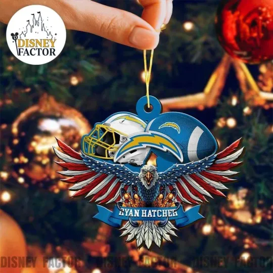Discover Personalized Los Angeles Football Team Chargers Christmas Ornament Gift Decor