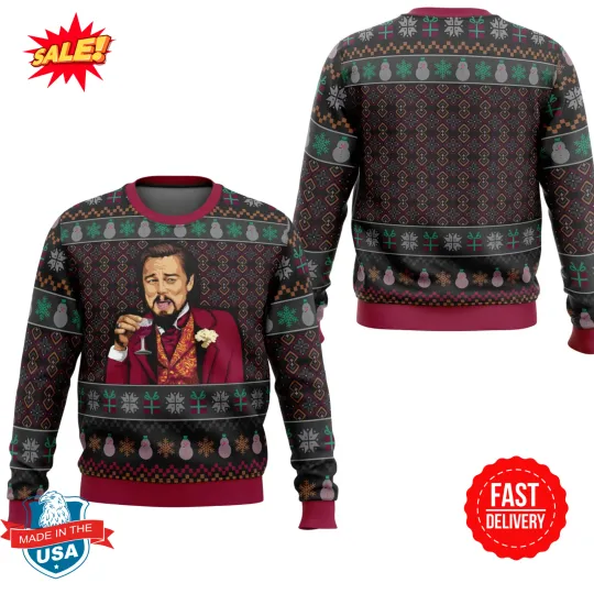 Discover Laughing Leo DiCaprio Meme Ugly Christmas Sweater