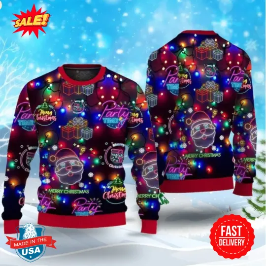 Discover Christmas Bright Neon Ugly Christmas Sweater