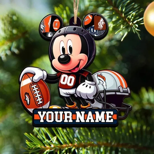 Personalized Denver Football Team Broncos Christmas Ornament Gift Decor