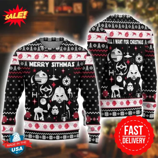 Discover Merry Christmas Star Wars 2024 Ugly Christmas Sweater