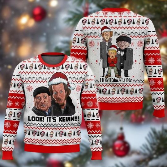 Discover Look Its Kevin Christmas Ugly Sweater, Home Alone Xmas Sweater, Funny Memes Ugly Sweatshirt, Xmas Movie Sweater, Holiday Gifts Idea