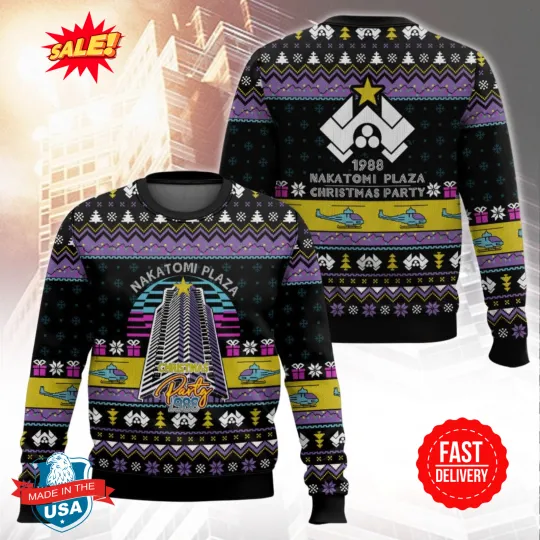 Nakatomi Plaza Christmas Party 1988 Ugly Sweater S-5XL