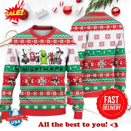 Discover Nightmare Christmas Ugly Christmas Knitted Sweater, Christmas Ugly Sweater