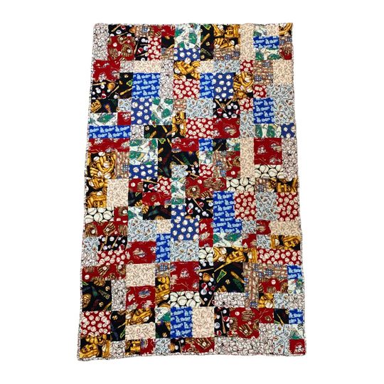 Handmade Yellow Brick Road Baseball Theme Quilted Quilt Flannel Back LA Dodgers