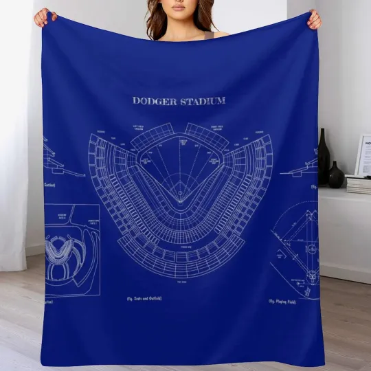 Discover Dodger Stadium (White Stencil-No Background) Throw Blanket Sleeping Bag Thermal Soft Plush Plaid heavy to sleep Blankets