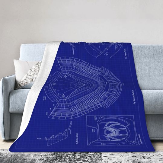 Discover Dodger Stadium (Blueprint-Dark Blue) Personalized An Ultra-Soft Micro Fleece Blanket