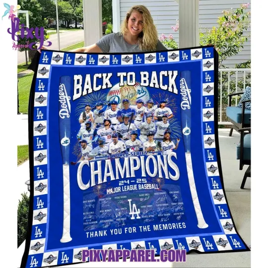 LA Dodger World Series Champions 24-25 Thank You Blanket