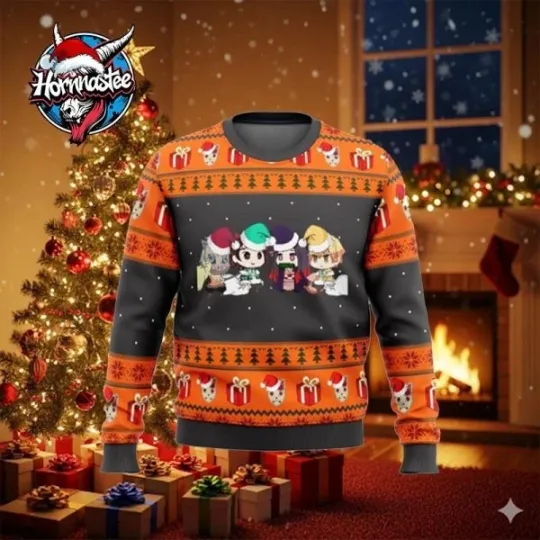 Discover demon Kimetsu no Yaiba Chibi Ugly Christmas Sweater