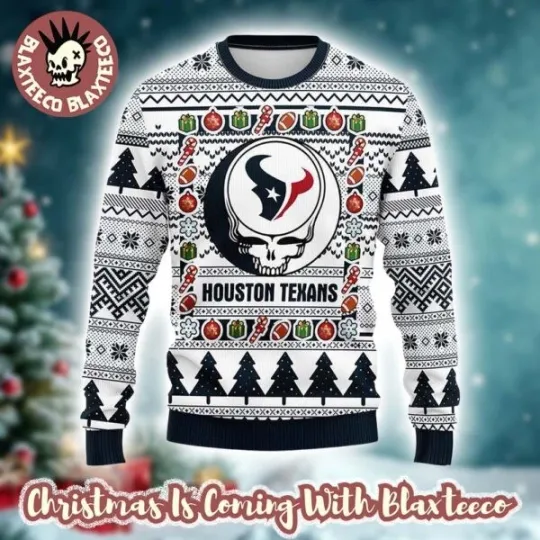 Grateful /Dead X football Texans Stealie Logo Ugly Christmas Sweater