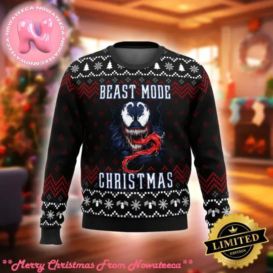 Discover Marvel Venom Beast Mode Ugly Christmas Sweater