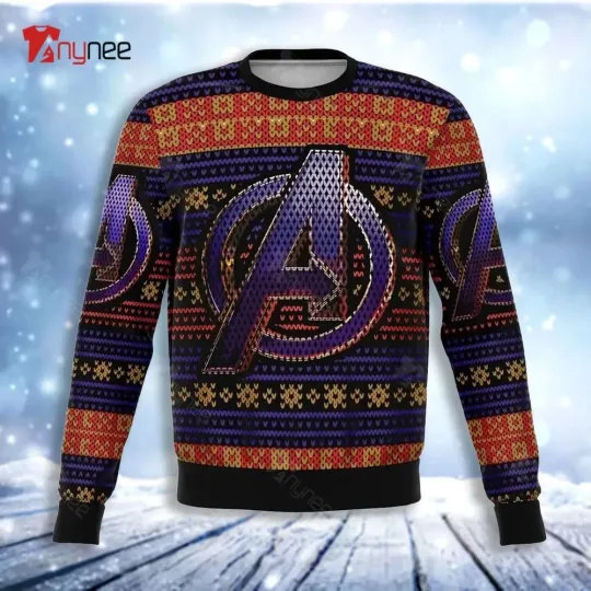 Avengers Logo Marvel Premium Ugly Christmas Sweater- Christmas Gifts 2025