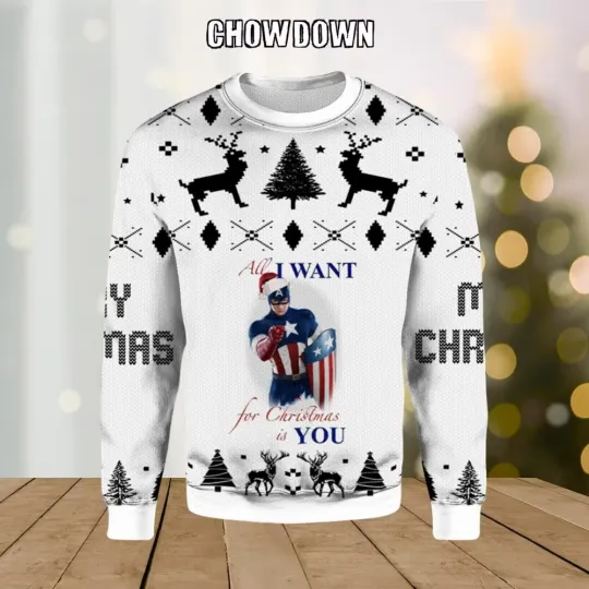 Captain America Marvel Ugly Christmas Sweater