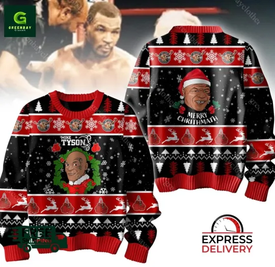 Discover Mike Tyson Merry Chrithmath Ugly Christmas Sweater