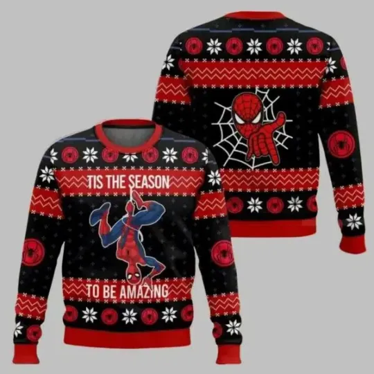 Spider Man Tis The Season To Be Amazing Ugly Christmas Sweater