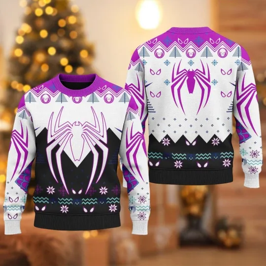 Spider-Gwen 3D Ugly Christmas Sweater, Spider-Man Xmas Sweatshirt