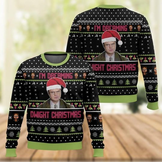 Discover Dw Schrute Christmas Ugly Sweater, I'm Dreaming Of A Dwight Christmas Sweater, The Office Shirt, Family Xmas Gifts, Holiday Sweater