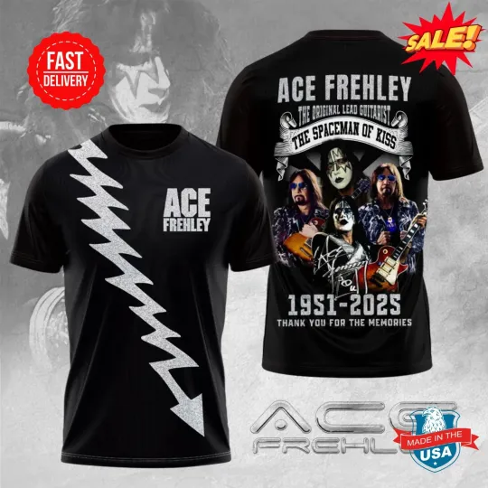 Discover Ace Frehley 1951- 2025 Best Guitarist 3D T SHIRT, Gift For Fan