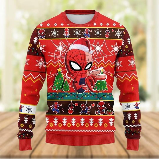 Discover Spiderman Christmas Ugly Sweater, Marvel Xmas Sweater, Santa Spider Man Sweater Men, Avengers Sweater Family, Holiday Sweater, Winter Gift