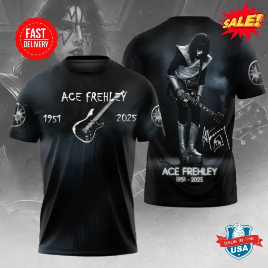 Discover Ace Frehley 1951- 2025 Best Guitarist 3D T SHIRT, Gift For Fan