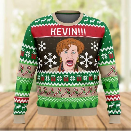 Discover Kevin Meme Christmas Ugly Sweater, Home Alone Xmas Sweater, Funny Movie Holiday Sweater, Matching Sweater Family, Christmas Gift For Her Him
