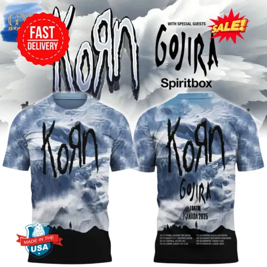 Discover Kornn x Gojira Kanada Tour 2025 Limited Edition 3D T-Shirt, Gift For Fan