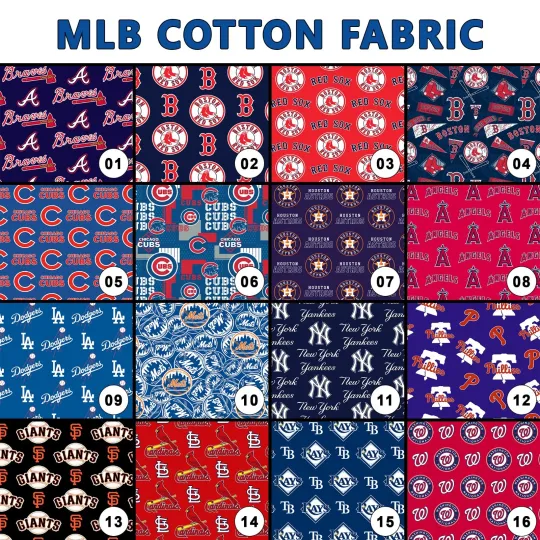 Discover MLB Teams Cotton Fabric - 58" Wide - 100% Cotton - Sold by The Yard