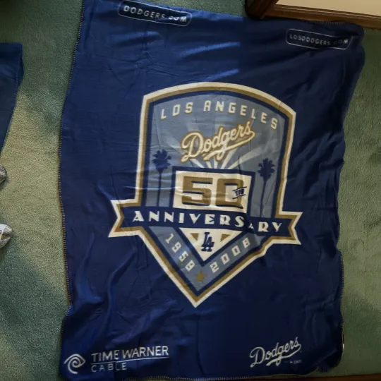 Los Angeles Dodgers 50th Anniversary Fleece Blanket 44”x58”