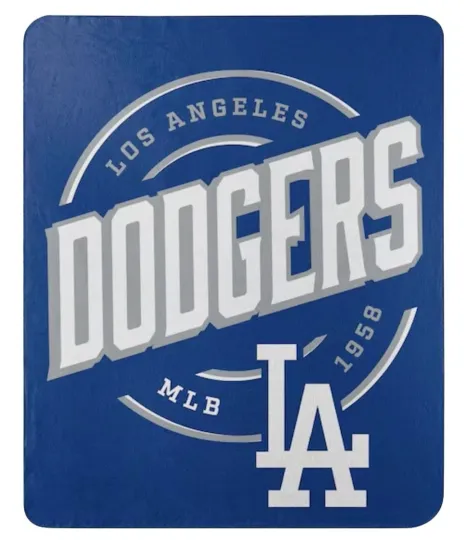 Discover Licensed MLB Campaign Fleece Throw Blanket 50" x 60" (Los Angeles Dodgers)