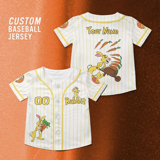 Discover Disney Rabbit Winnie Pooh Customized Baseball Jersey, Disney Winnie the Pooh Movie Shirt, Pooh bear Disney Trip Shirt