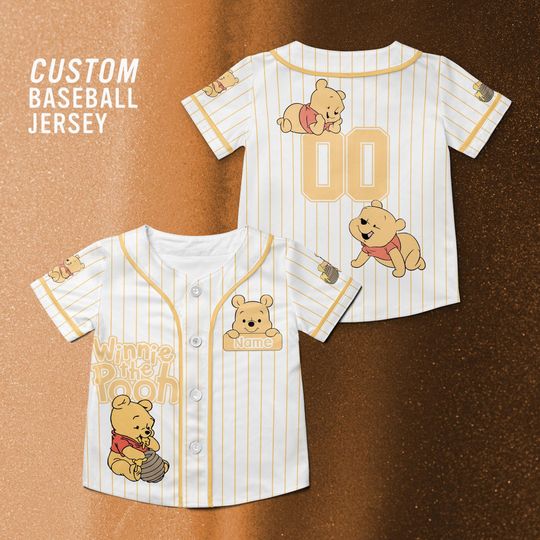 Discover Winnie the Pooh Customized Baseball Jersey, Disney Winnie the Pooh Movie Shirt, Pooh bear Disney Trip Shirt