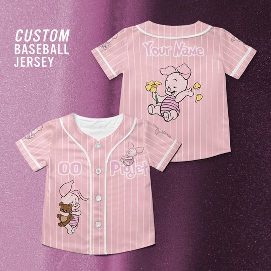 Discover Disney Piglet Customized Baseball Jersey, Disney Winnie the Pooh Cartoon, Winnie the Pooh Shirt, Piglet Pooh Disney Trip Shirt