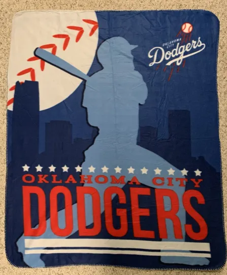 Oklahoma City Dodgers 50” x 60” Soft Blanket Red White & Blue Throw Team Promo