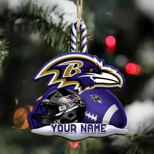 Discover Personalized Baltimore Football Team Ravens Christmas Ornament Gift Decor