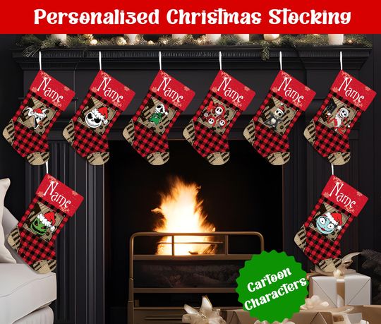 Discover Custom Name Christmas Stockings, Personalized Movie Christmas Stocking, Christmas Stocking, Home Decoration, Xmas Stocking, Christmas Gift
