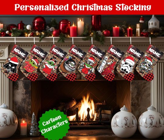 Discover Personalized Name Christmas Stockings, Custom Space Wars Stocking, Custom Christmas Stocking, Home Decoration, Xmas Stocking, Christmas Gift