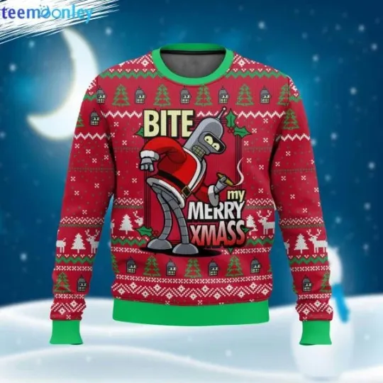 Discover Bite My Merry XmASS Ugly Christmas Sweater