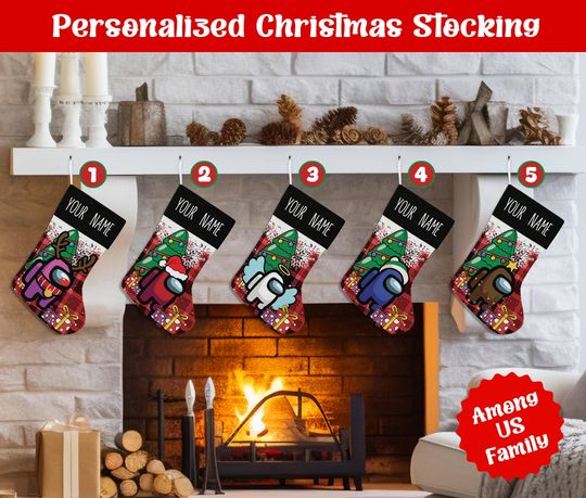 Discover Personalized Name Christmas Stockings, Custom Cartoon Christmas Stocking, Christmas Stocking, Home Decoration, Xmas Stocking, Christmas Gift