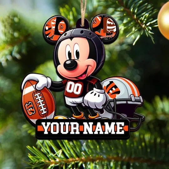 Personalized Cincinnati Football Team Bengals Christmas Ornament Gift Decor