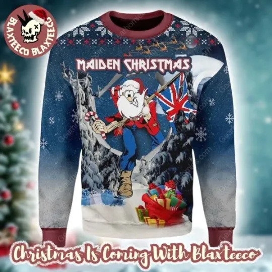 Discover Iron Maidenn Trooper Santa Eddie The Trooper Maiden Christmas Ugly Sweater