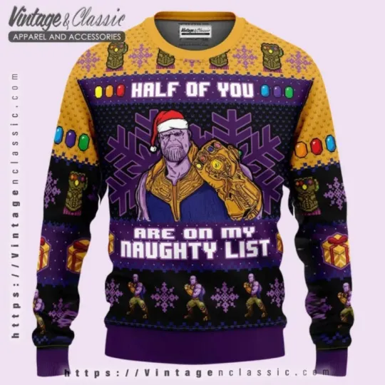 Half of You Thanos Marvel Ugly Sweater