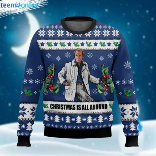 Discover Billy Mack Christmas Is All Around Love Actually Ugly Christmas Sweater