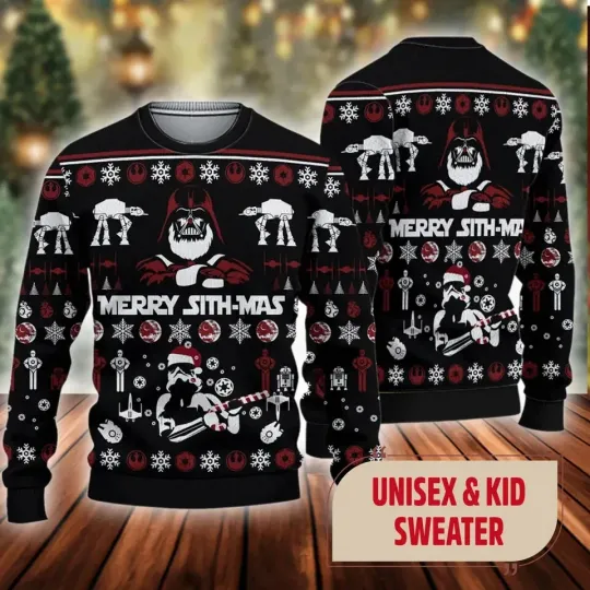 Discover BG Star Wars Christmas Ugly Sweater, Merry Sith-Mas Sweatshirt, Darth Vader Xmas