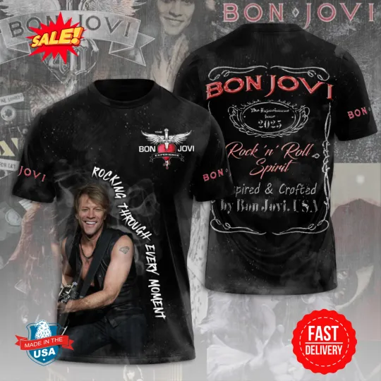 Discover 2025 Bon Jovi 3D Shirt, Gift For Fan