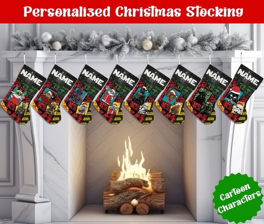 Discover Personalized Name Christmas Stockings, Custom Space Wars Stocking, Custom Christmas Stocking, Home Decoration, Xmas Stocking, Christmas Gift