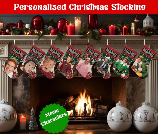 Discover Custom Name Christmas Stockings, Personalized Movie Christmas Stocking, Christmas Stocking, Home Decoration, Xmas Stocking, Christmas Gift