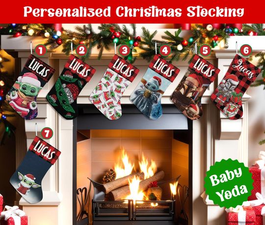 Discover Personalized Name Christmas Stockings, Custom Space Wars Stocking, Custom Christmas Stocking, Home Decoration, Xmas Stocking, Christmas Gift