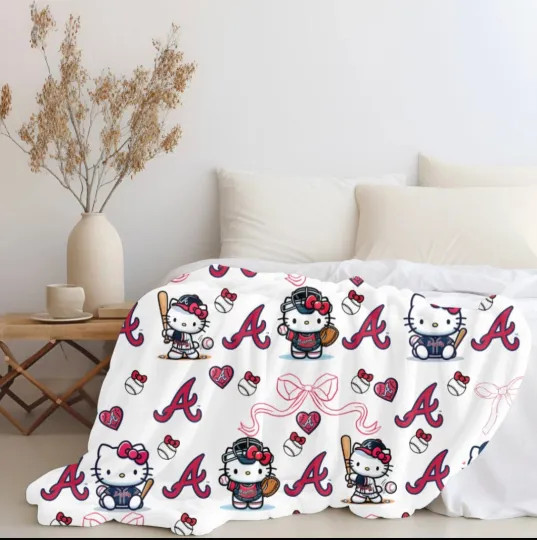 Discover HK x Atlanta Baseball Plush Throw Blanket