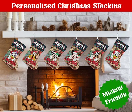 Discover Personalized Name Christmas Stockings, Custom Cartoon Christmas Stocking, Christmas Stocking, Home Decoration, Xmas Stocking, Christmas Gift